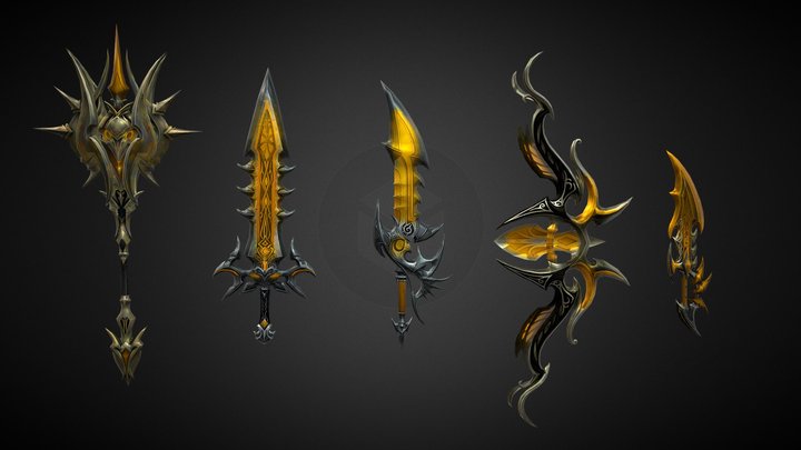 FREE - Stylized Fantasy RPG Weapons Set 3D Model