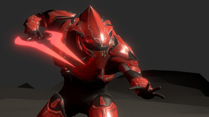 halo wars banished elite with energy sword 3D Model