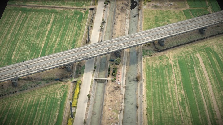 Railway, country road, farm and irrigation canal – Modelo 3D gratuito STL