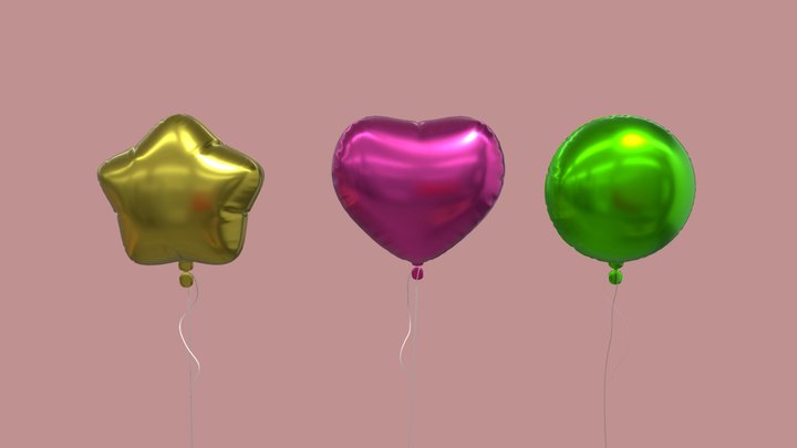 Foil Helium Balloons 3D Model
