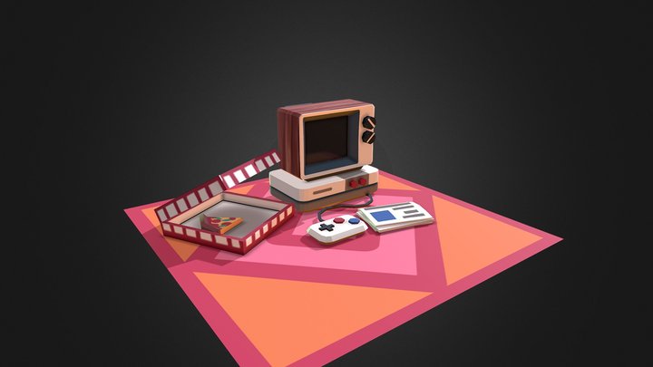 Stylized Retro TV 3D Model