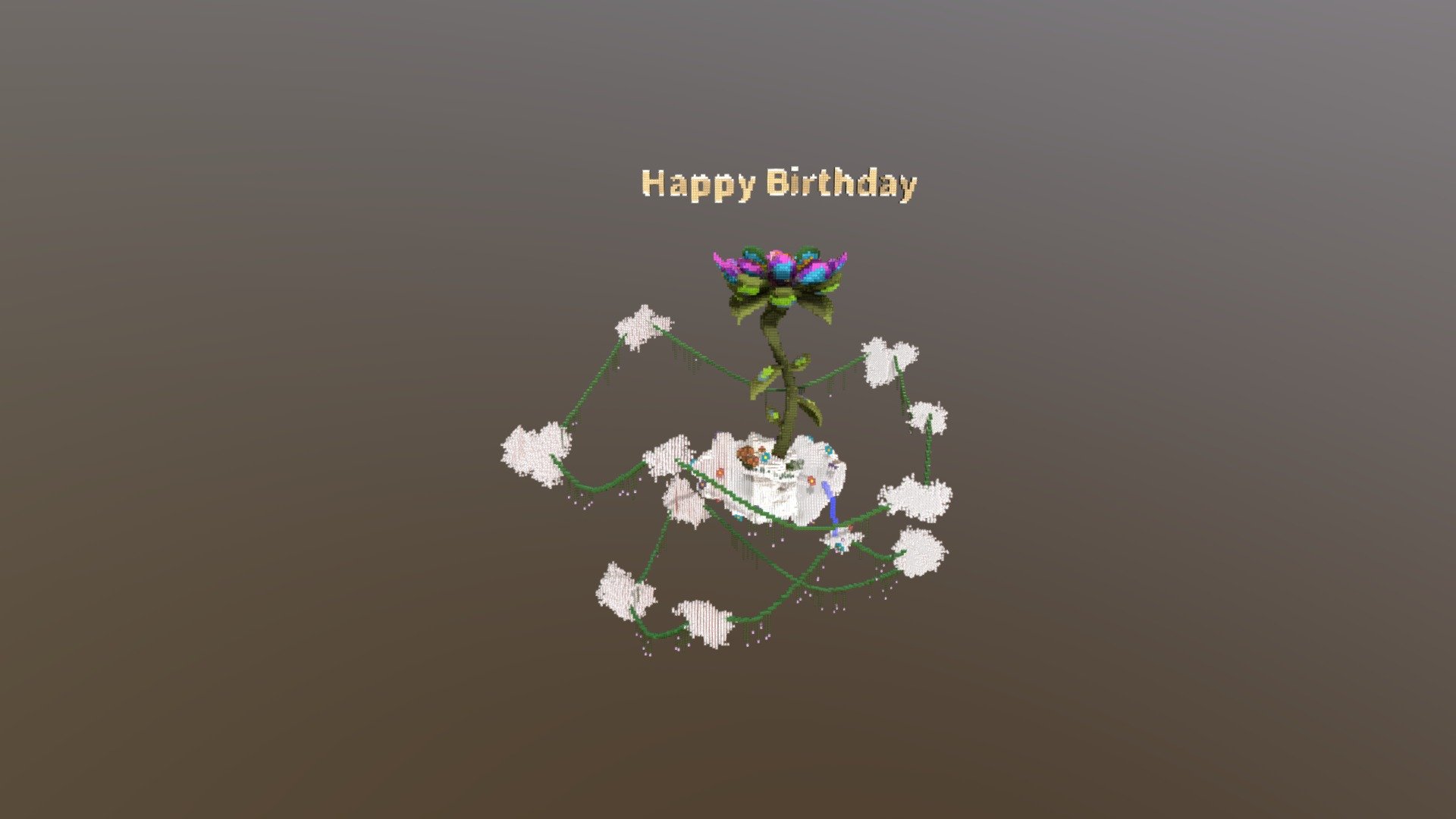 Birthday Rose (the blocks didn't render right)