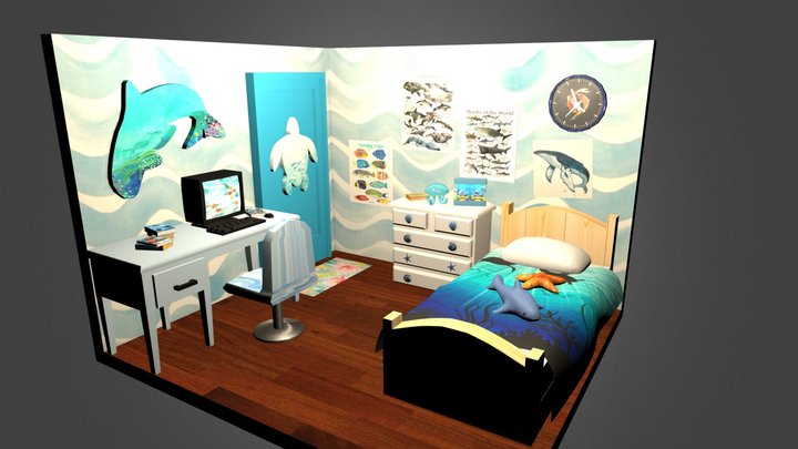 Ocean-Bedroom 3D Model
