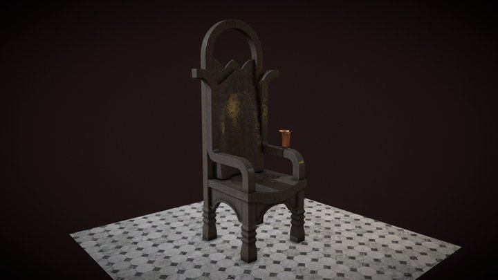 Wooden Throne 3D Model