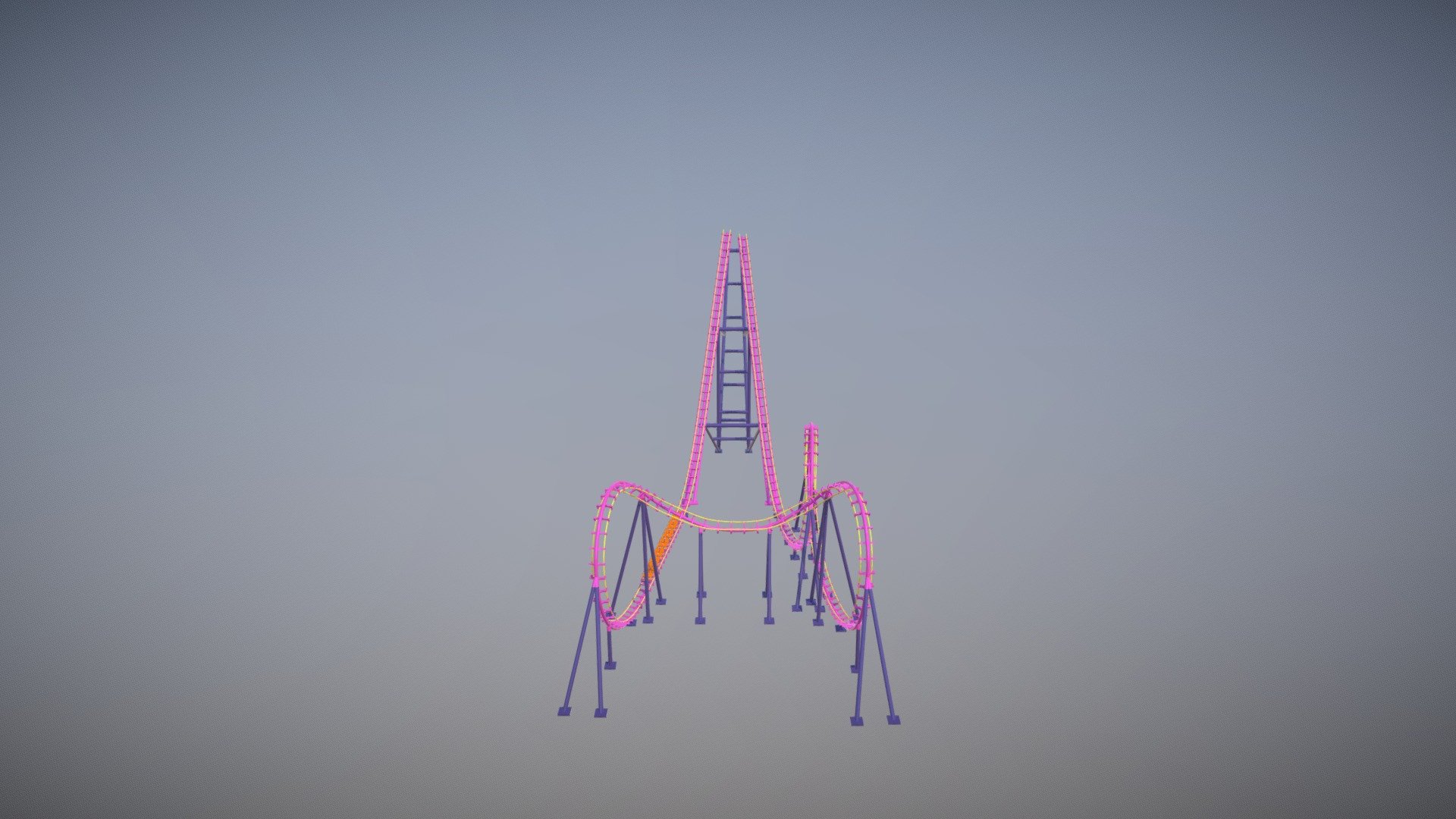 Boomerang Roller Coaster 3D model by Hector Vernet hctvrn