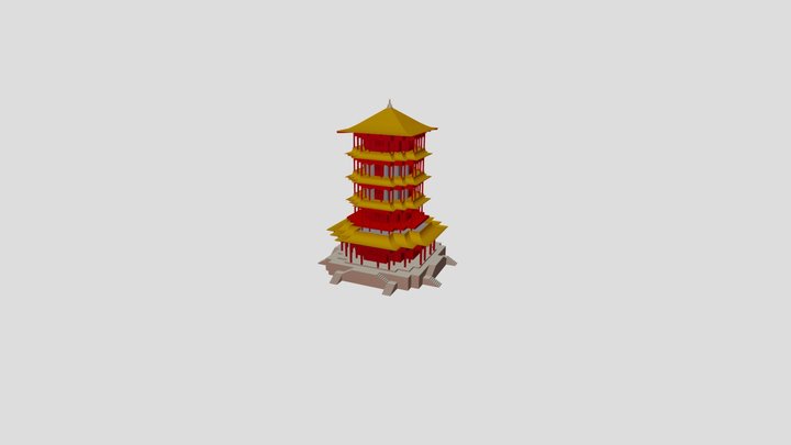Yellow Crane Tower 3D Model