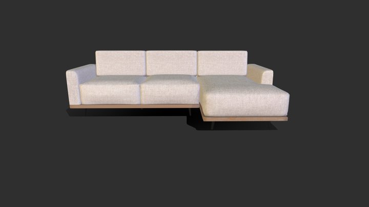 Sofa Sectional - Cream 3D Model