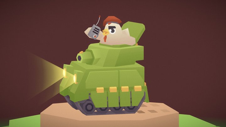 Chicken Tank Commander 3D Model
