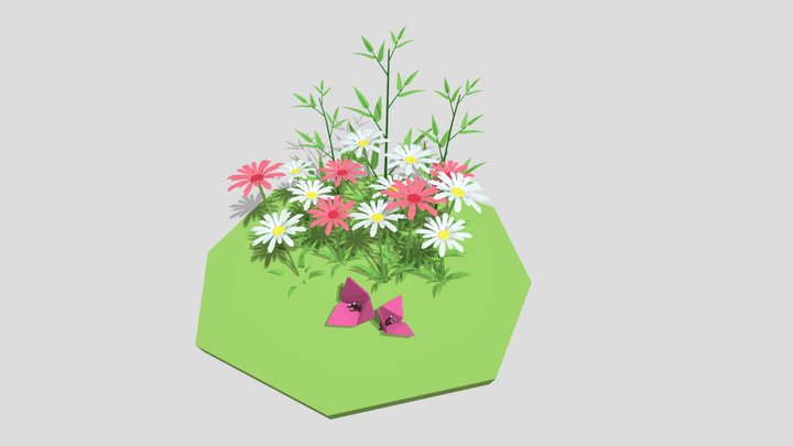 Vietnamese Asian Common Flowers Bougainvillea 3D Model