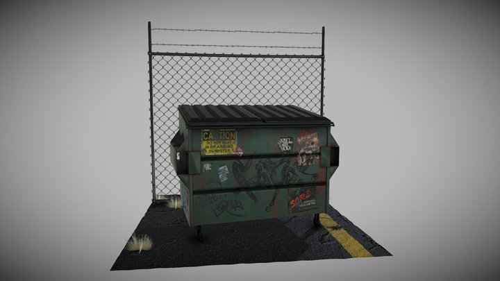 Dumpster Scene 3D Model
