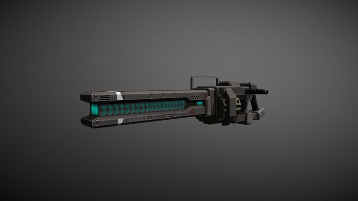 Plasma Railgun - Low Poly 3D Model