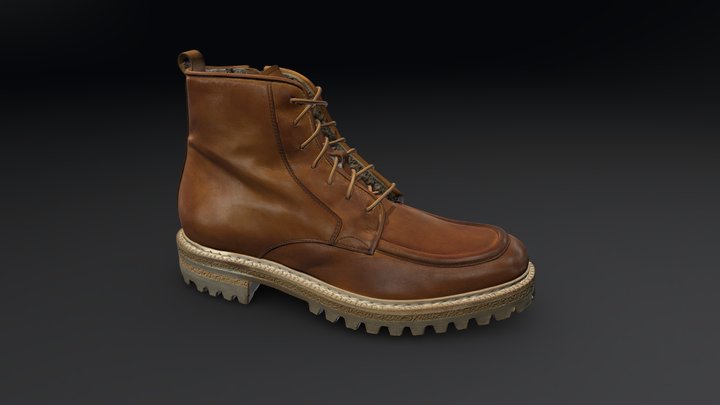 Men Boots with Sheep Lining Handmade in Italy 3D Model