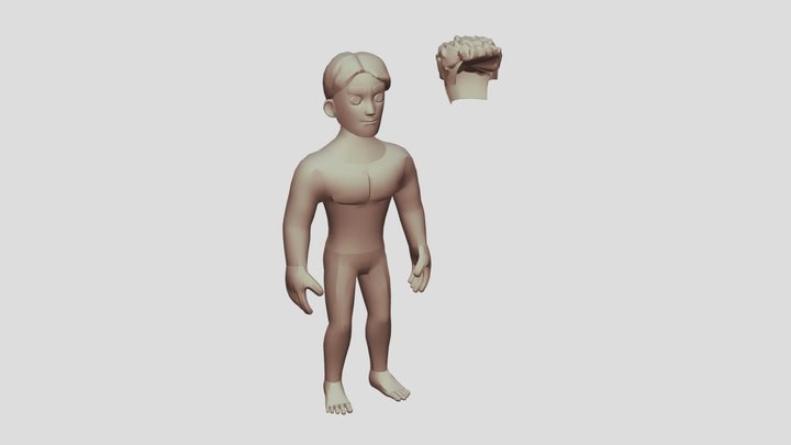 Stylized Fortnite Hair Pack Male 3D Model