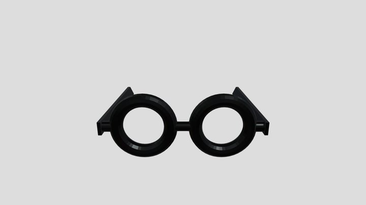 Glasses (Round) Low Poly 3D Model