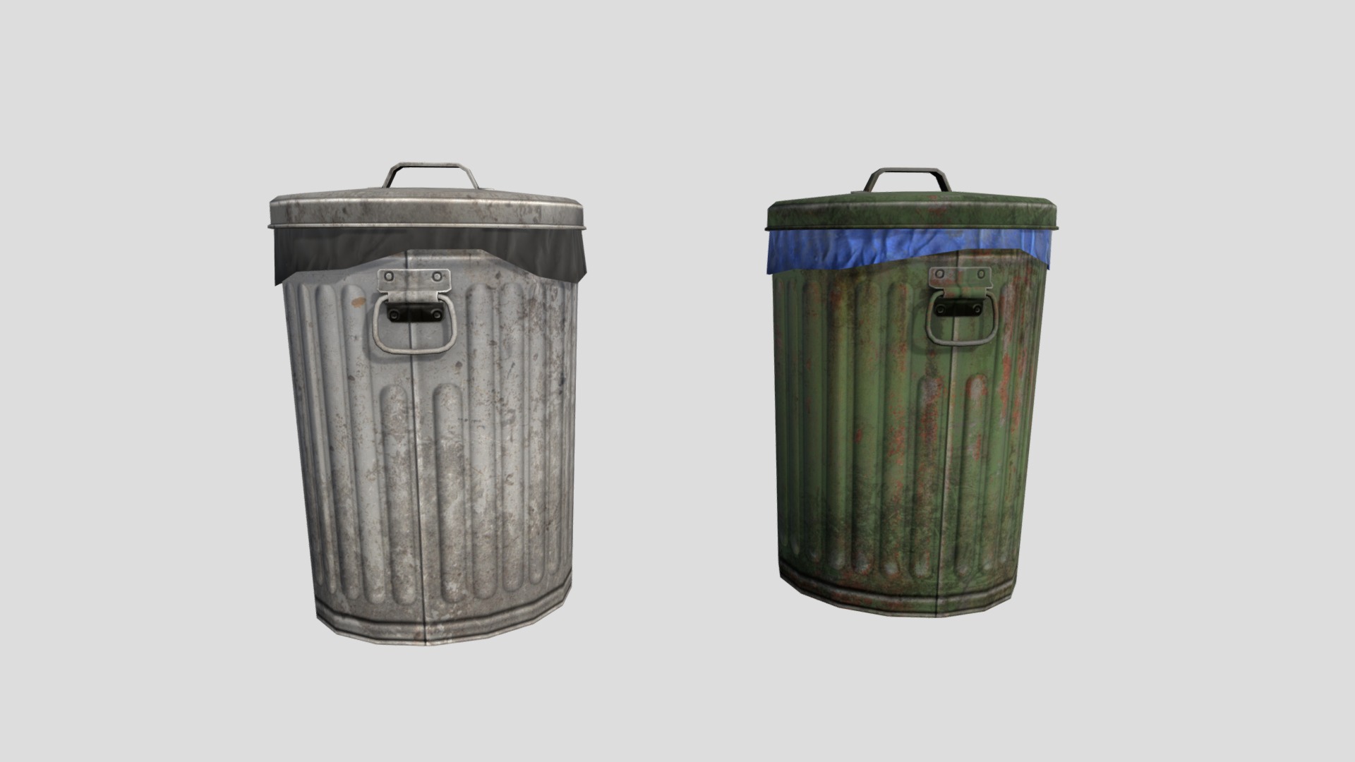 3D model Trashcans - This is a 3D model of the Trashcans. The 3D model is about a couple of suitcases.