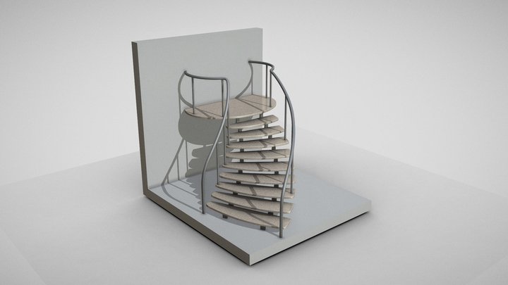 Spiral Staircase High-Poly (Version 2) 3D Model