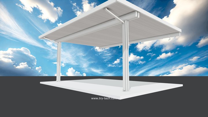 18 x 24 White Insulated Alumawood Patio Cover 3D Model