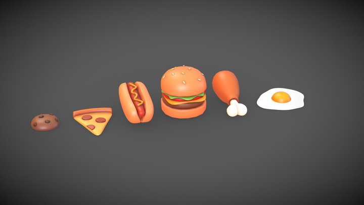Foods Cartoon 3D Model