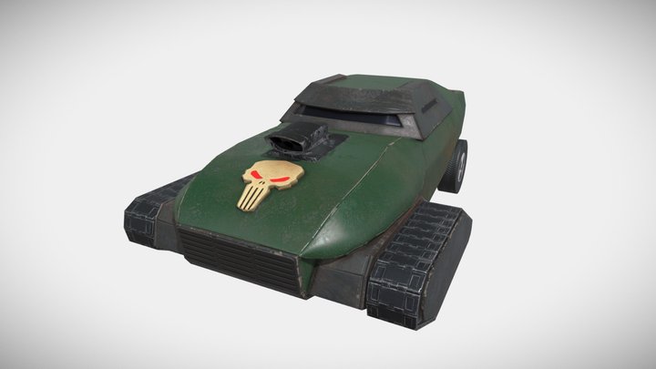 low-poly postapocalyptic car 3D Model