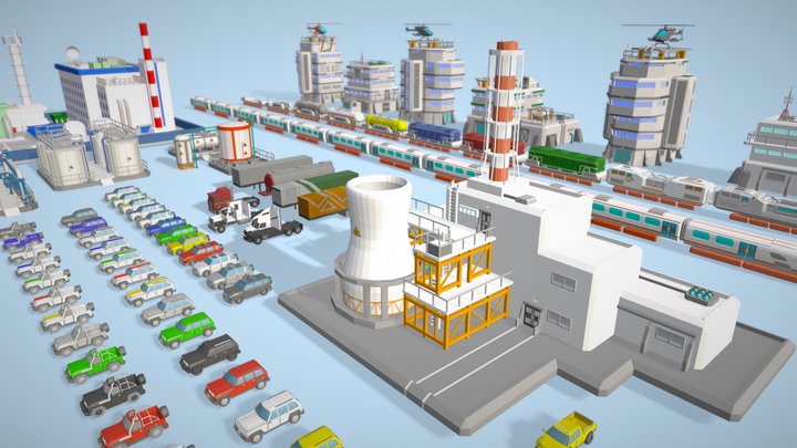 Industrial Pack - Low Poly Game Asset Collection 3D Model