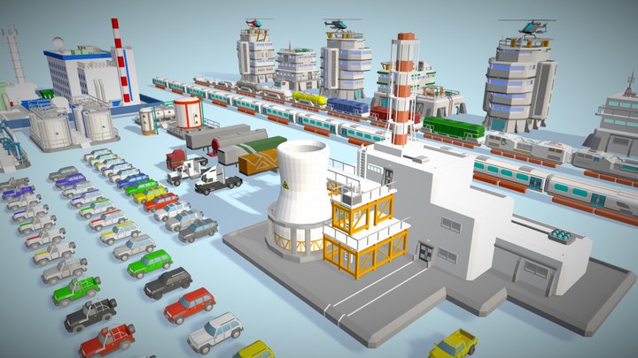 Industrial Pack 1 - Low Poly Game Assets 3D Model