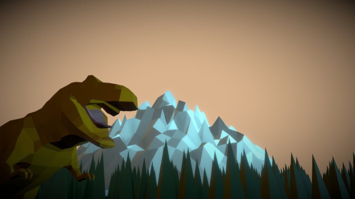T- Rex Background Scene 3D Model