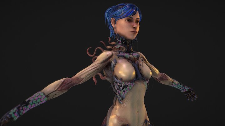 SciFi Character 4 Game T-Pose 3D Model
