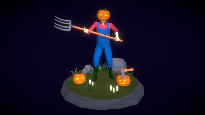 Halloween Pumpkinhead 3D Model