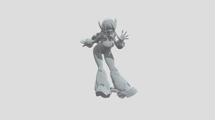 Pink Mecha Maiden 3D Model