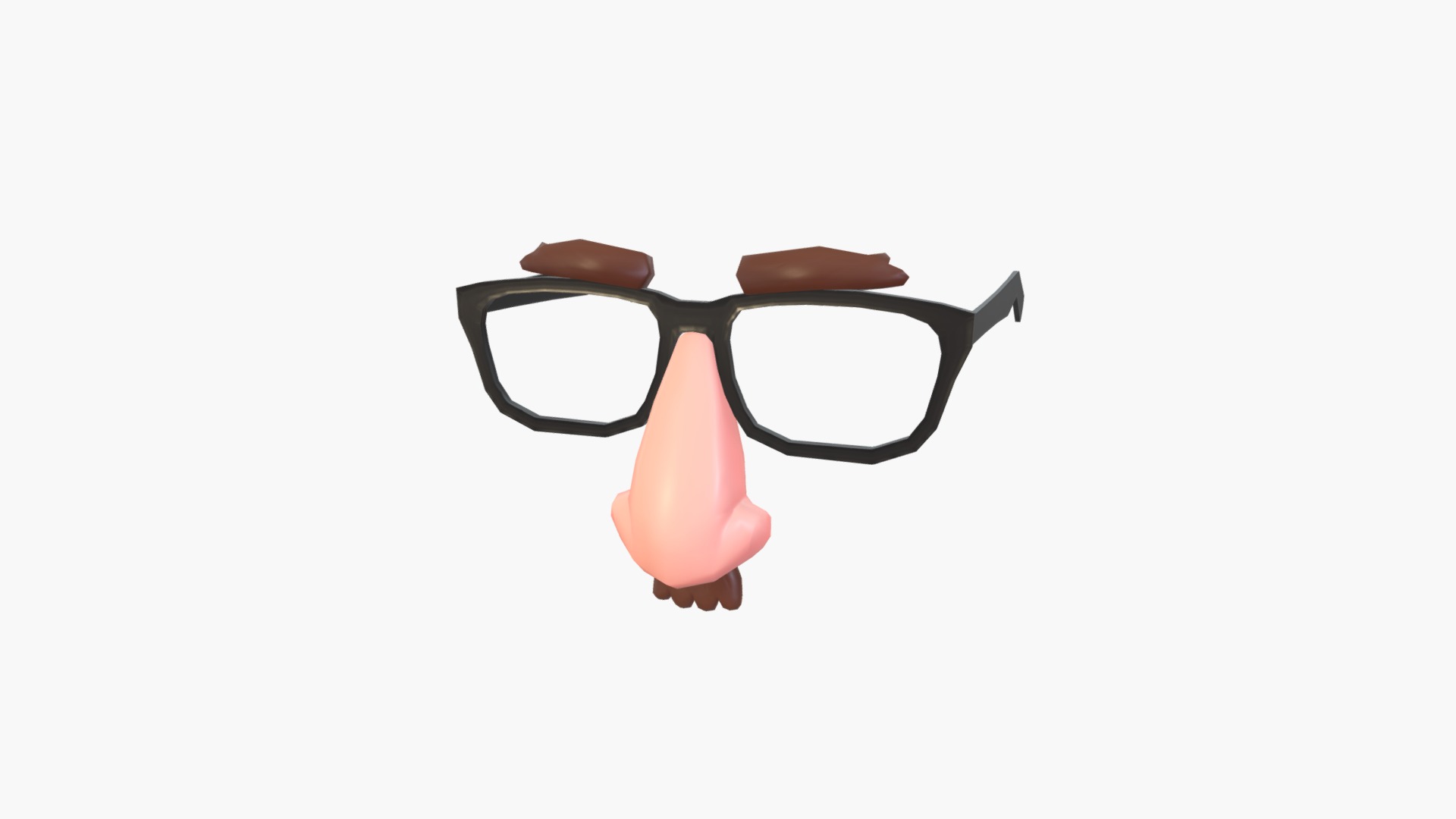 3D model Disguise Mask - This is a 3D model of the Disguise Mask. The 3D model is about a pair of black framed glasses.