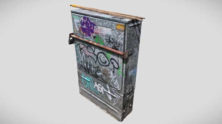 Tagged Utility Box 3D Model