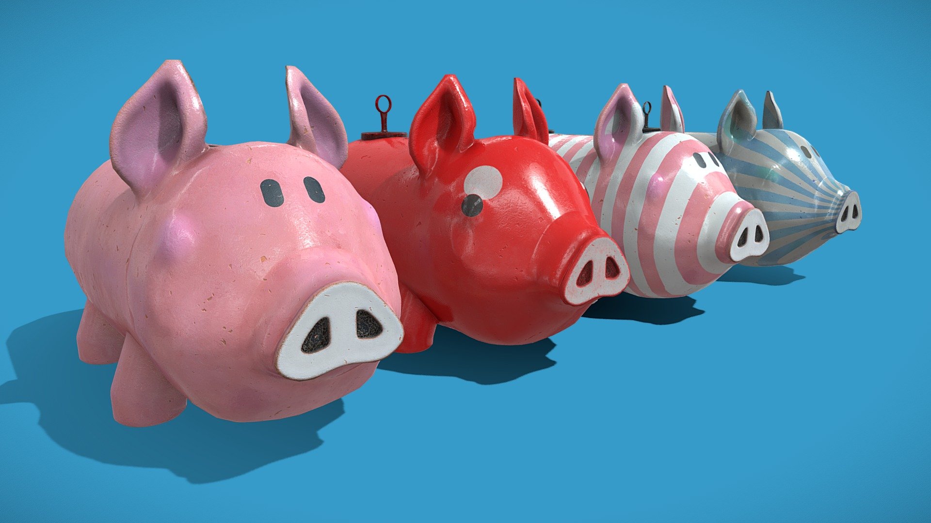 Ceramic Piggy Banks Type B Download Free 3D model by Mad_Lobster