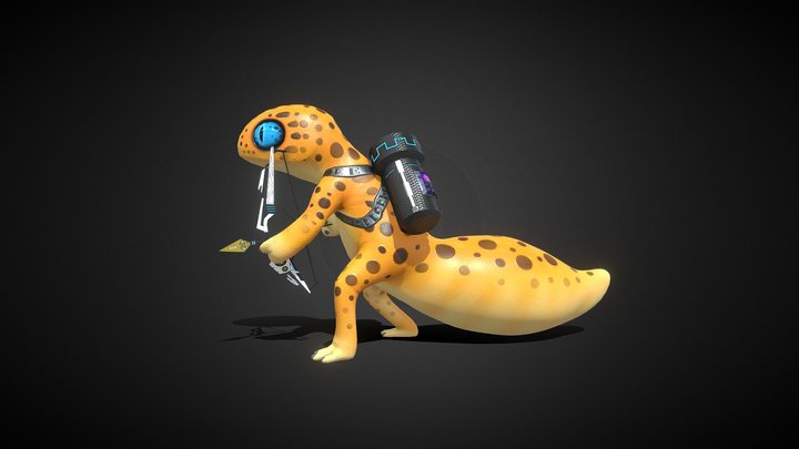 Cute Lizard Stylized 3D Model