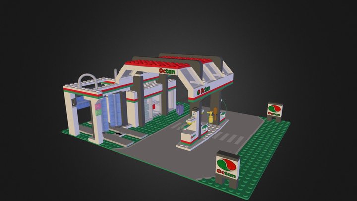 Lego Octan Gas Station 3D Model