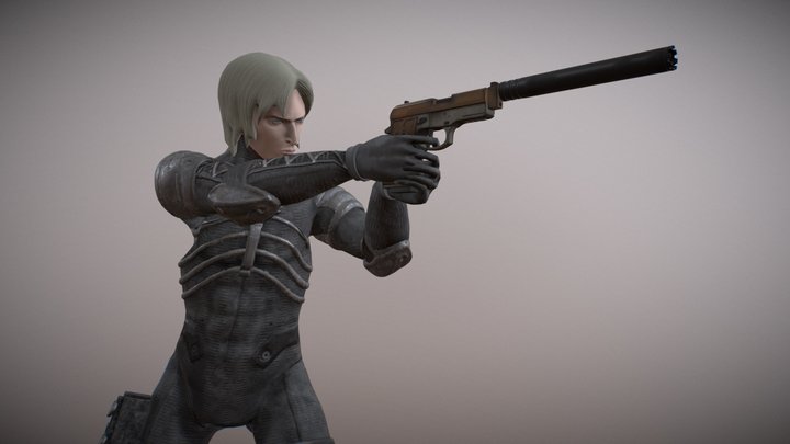 Raiden with M9 Gun 3D Model