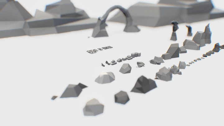 Low- poly Rocks for Unity or unreal Engine 3D Model
