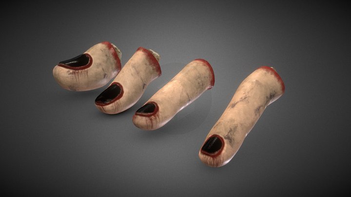 Severed Fingers - Horror Game Asset 3D Model