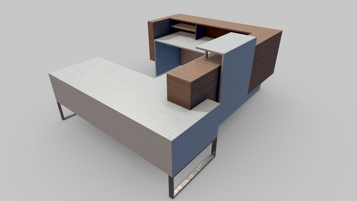 Reseption Desk Low-poly 3D model 3D Model