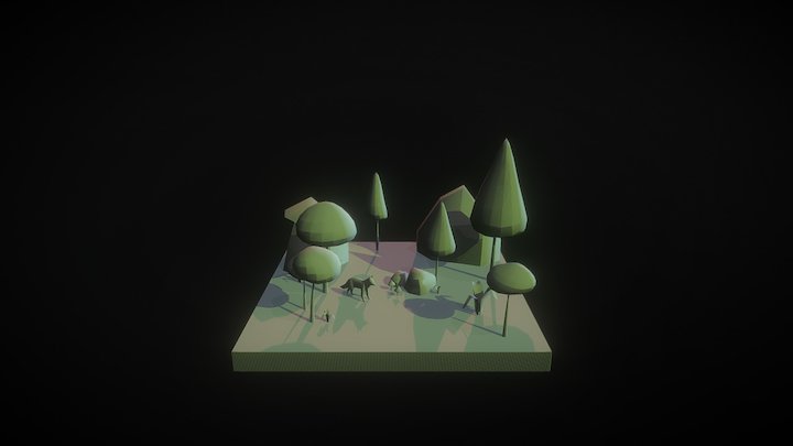 Low Poly Forest 3D Model