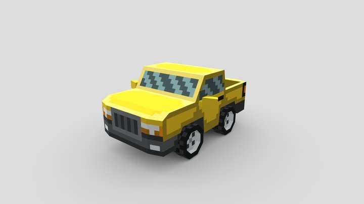 Low Poly Yellow Truck Free