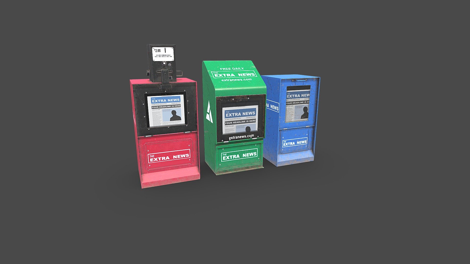 Newspaper Boxes - Buy Royalty Free 3D model by Evan Hiltz (@evan.hiltz ...