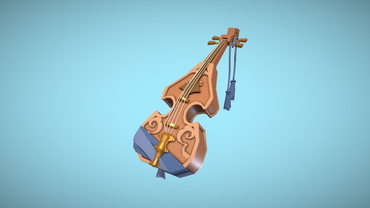 Stylized violin draft 3D Model