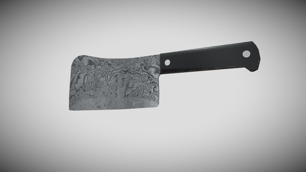 Low-poly Damascus-like Meat Cleaver