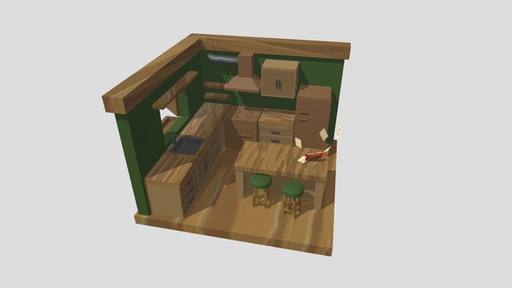 Lost Recipe Book Scene 3D Model