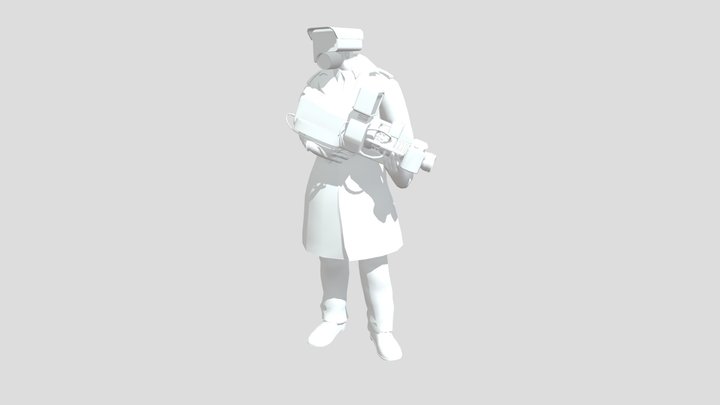 Scientist Cameraman with an anti-parasite gun 3D Model