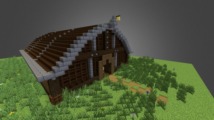Minecraft Horse Stable 3D Model