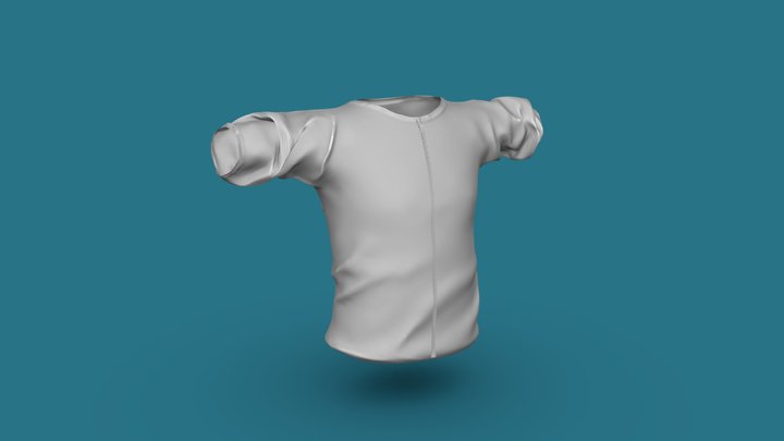 PLAYERA TWEEN CON CIERRE CARA 3D Model