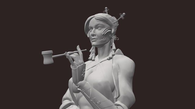 Samurai Bust 3D Model