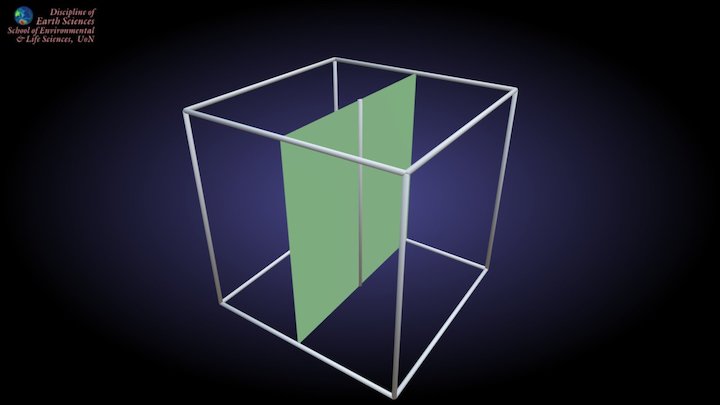 Cube with upright mirror plane 3D Model