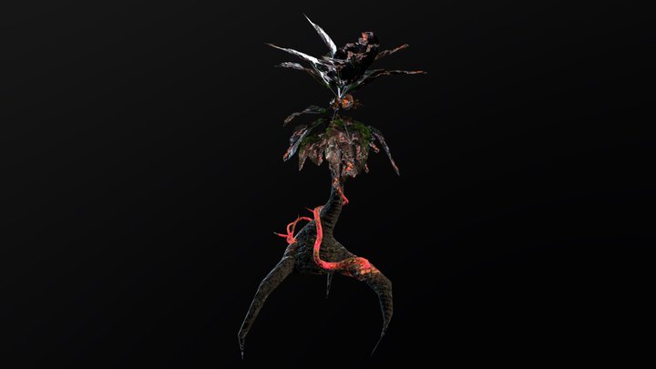 Infected Alien Palm Tree 3D Model
